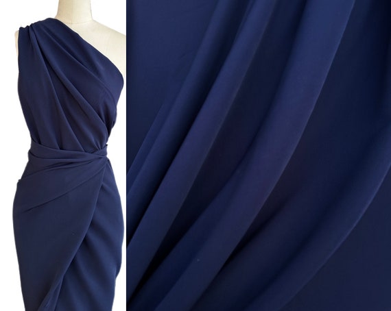 Navy outlet crepe fabric