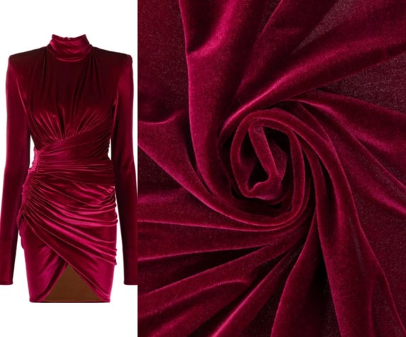 Solid Crinkled Micro Velvet Fabric - Red – Fabrics & Fabrics
