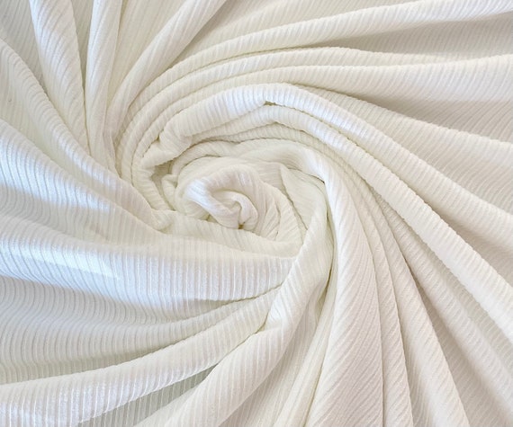 Ivory Rib Knit Fabric by the Yard Super Soft 2 Way Stretch Ivory Knit  Sweater Fabric Ribbed Knit 