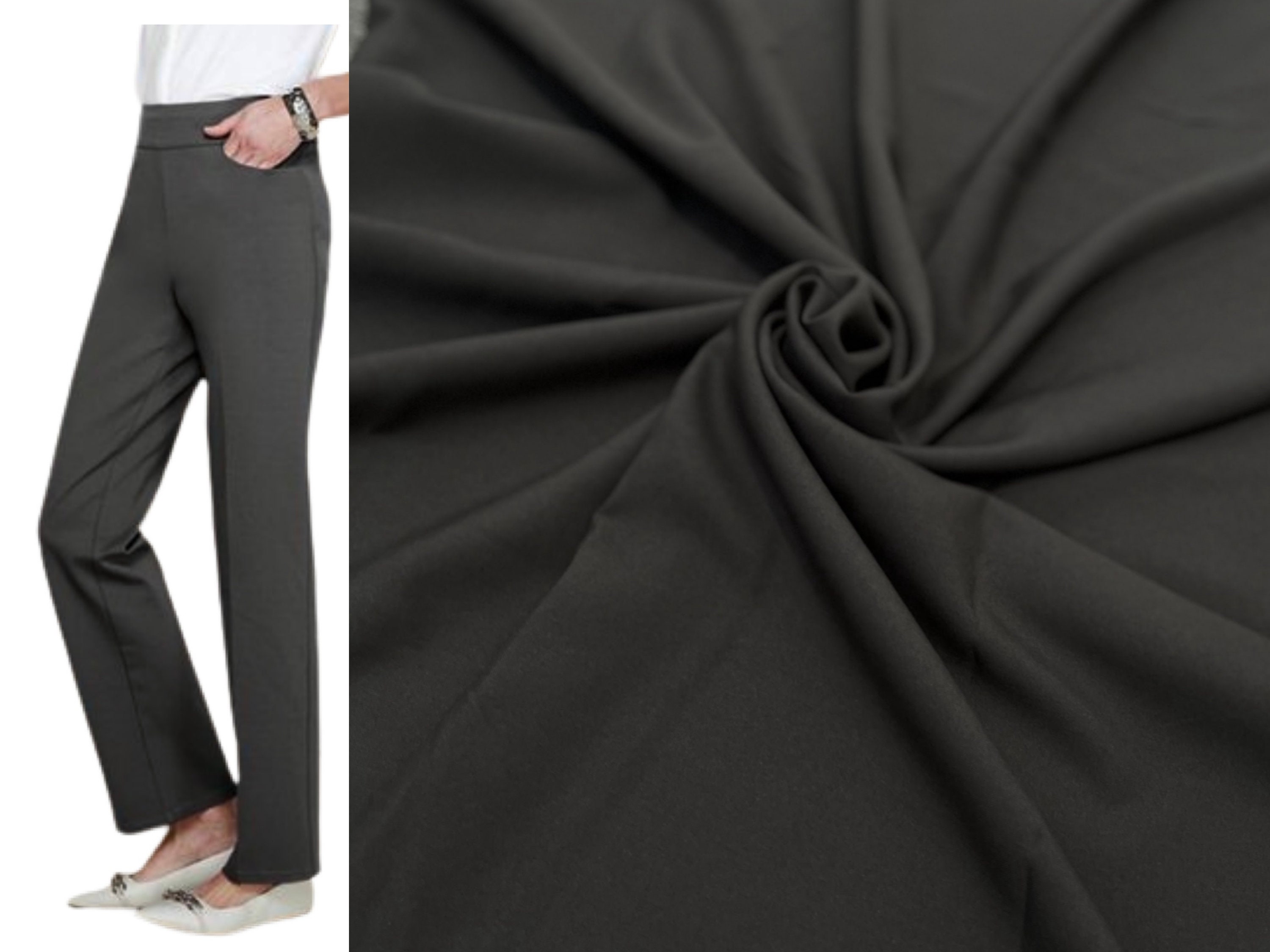 Scuba Crepe Fabric Grey 150cm - Abakhan