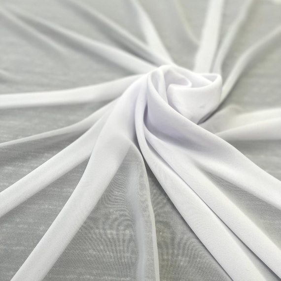 Off-white Grainy Soft Chiffon Fabric for Dress Overlays - OneYard