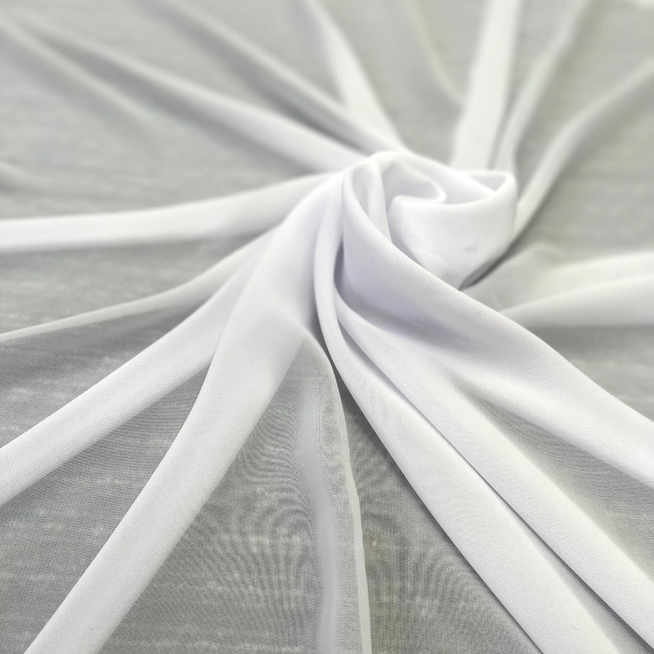 White Chiffon Fabric by the Yard 58/60 Wide X 1 Yard Also Available by the  Full Roll 58/60 Wide X 70 Yards. Silky Soft White Chiffon 