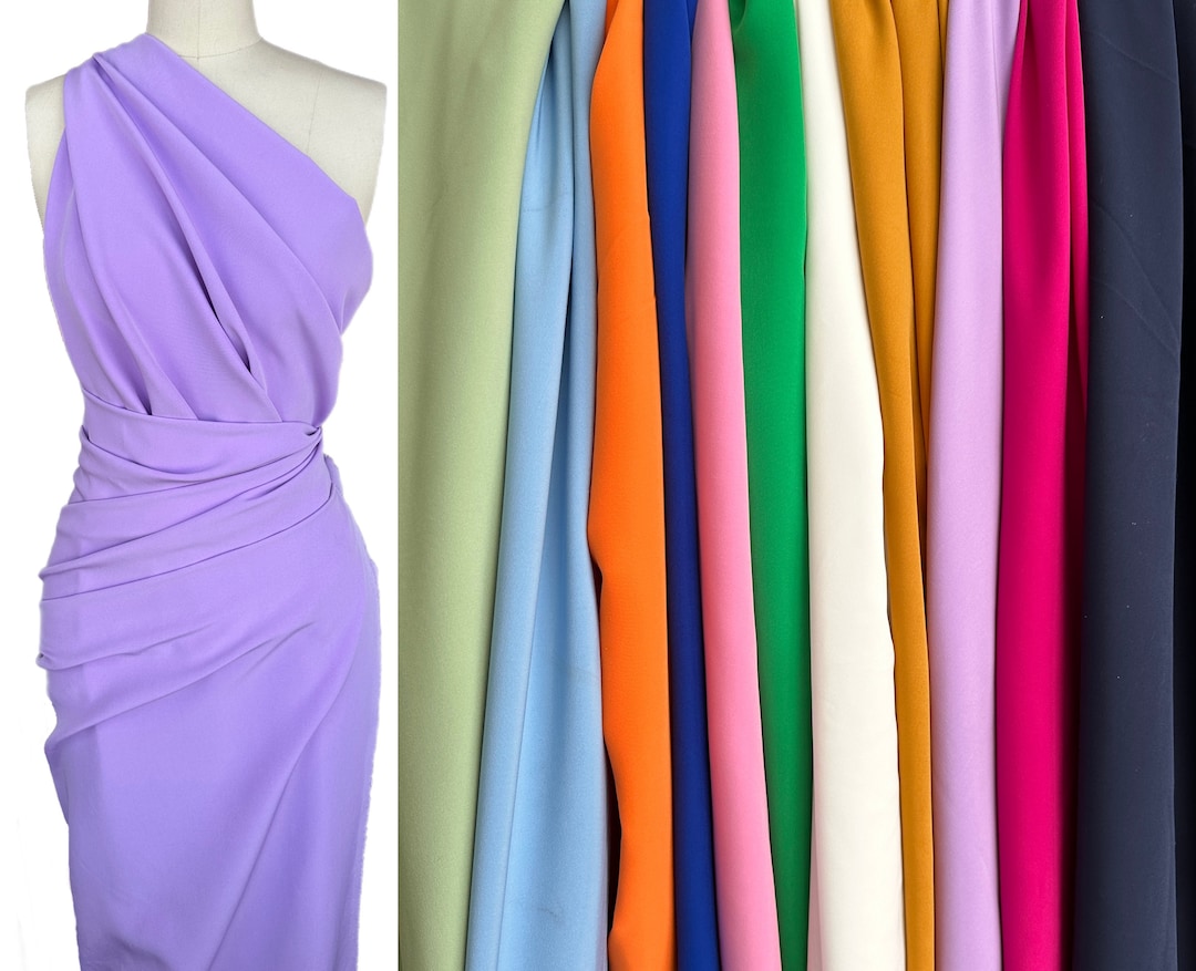 Stretch Crepe Fabric Moss Crepe Fabric by Yard 4ply Crepe Etsy