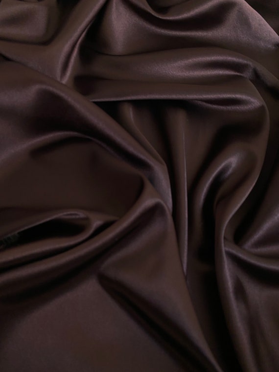 Designer Monogram Brown Satin Fabric