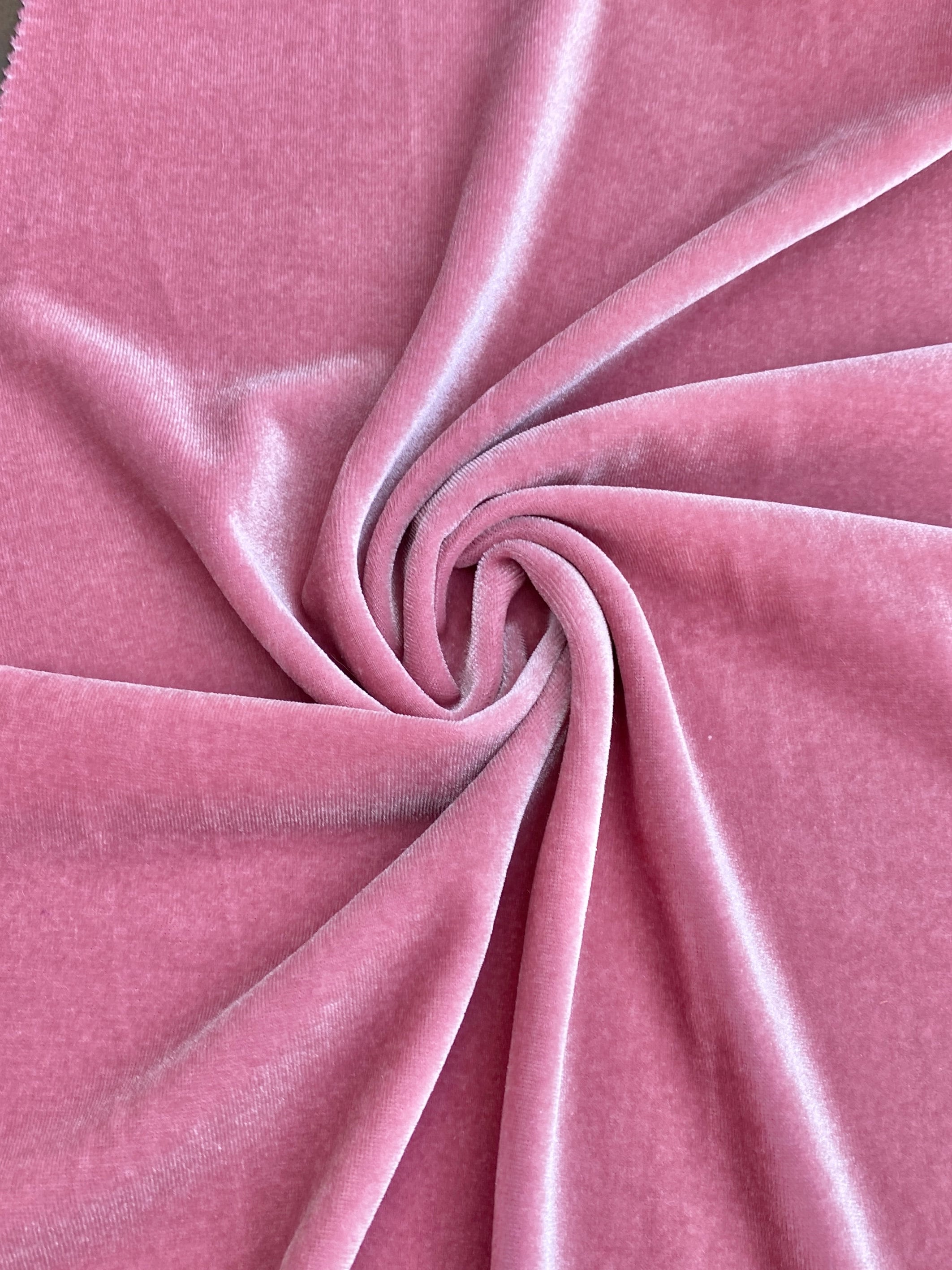Dusty pink Stretchy Velvet Fabric by The Yard Stretch Fabrics Polyester  Spandex for Scrunchies Clothes Costumes Crafts Bows