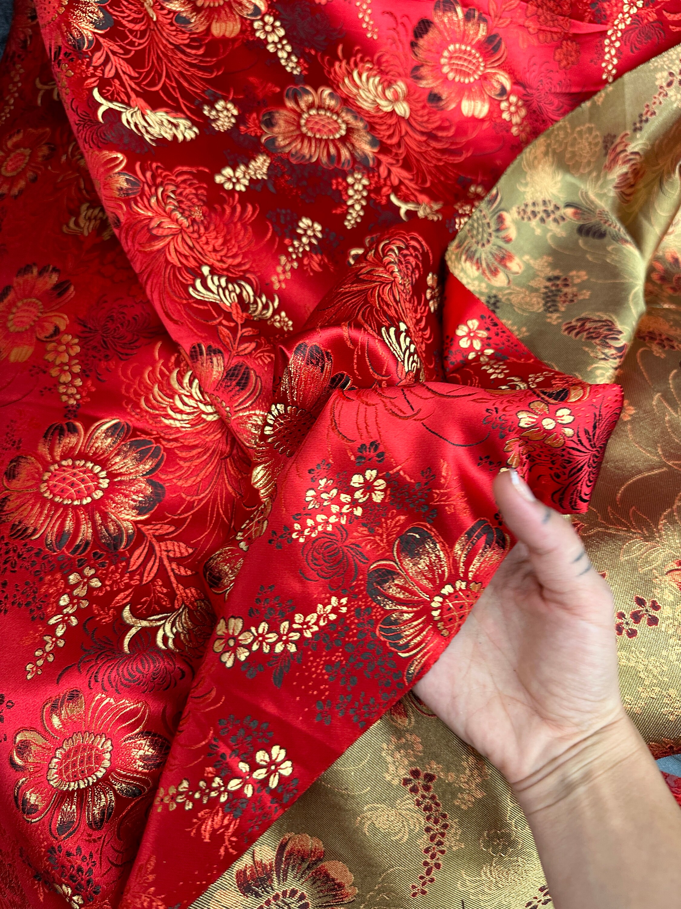 Gold Chinese Silk Fabric - Etsy