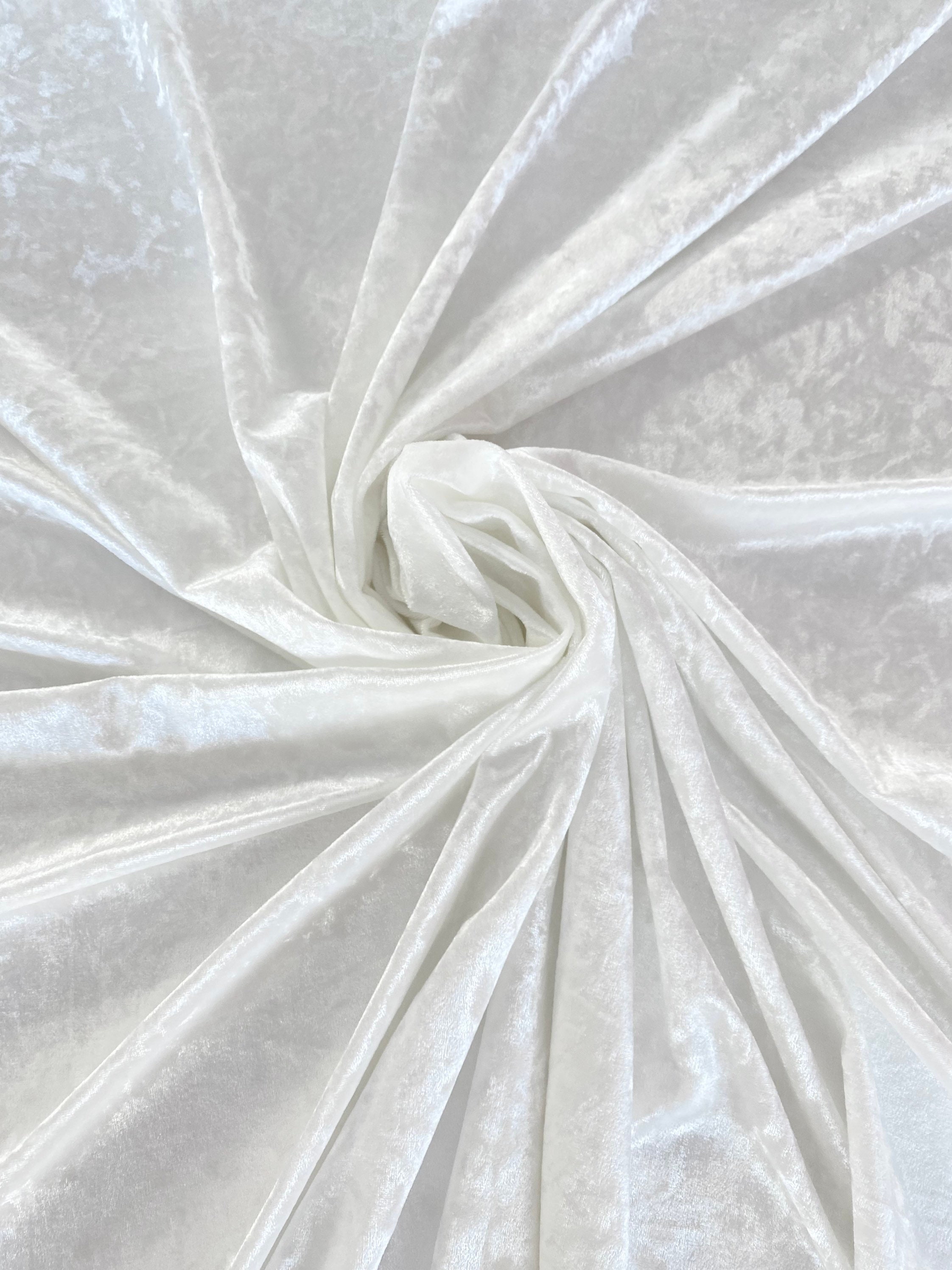 White - Polyester Crushed Velvet Fabric – Prism Fabrics & Crafts