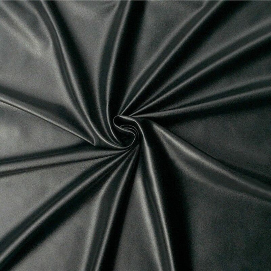 Black Matte Pleather Faux Leather Stretch Vinyl Polyester Spandex 190 GSM  Apparel Craft Fabric 5860 Wide by the Yard -  Norway