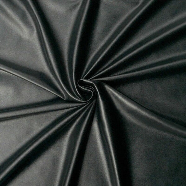 Black Matte Pleather Faux Leather Stretch Vinyl Polyester Spandex  For Leggings Apparel Fabric 58"-60" Wide By The Yard PREMIUM QUALITY