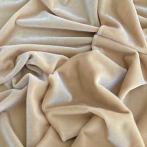 Champagne Spandex Velvet, Champagne Stretch Velvet, Beige Velvet by ...