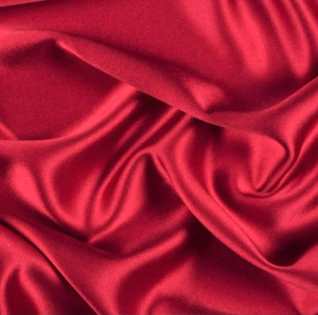 Italian Crush Satin - Fabric by the yard - Red - Prestige Linens