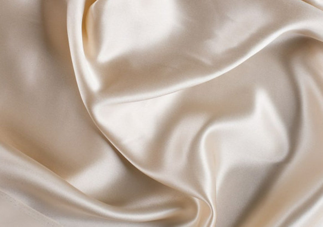 Tapioca Silky Stretch Charmeuse Satin, Tapioca Bridal Soft Silky Fabric,  Ivory Stretch Satin, Tapioca Light Weight Stretch Silk for Dress 