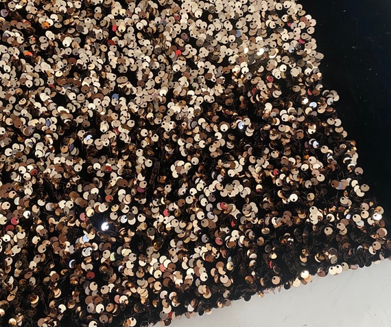 Gold Champagne Sequins on Black Velvet Gold Sequin Velvet 