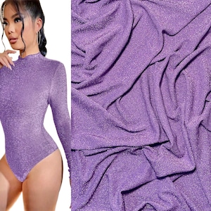 Solid Lilac Purple 4 Way Stretch 10 oz Cotton Lycra Jersey Knit Fabric
