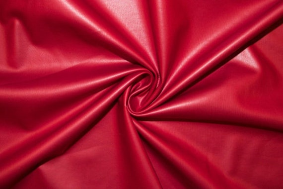 Red Matte Pleather Faux Leather Stretch Vinyl Polyester Spandex