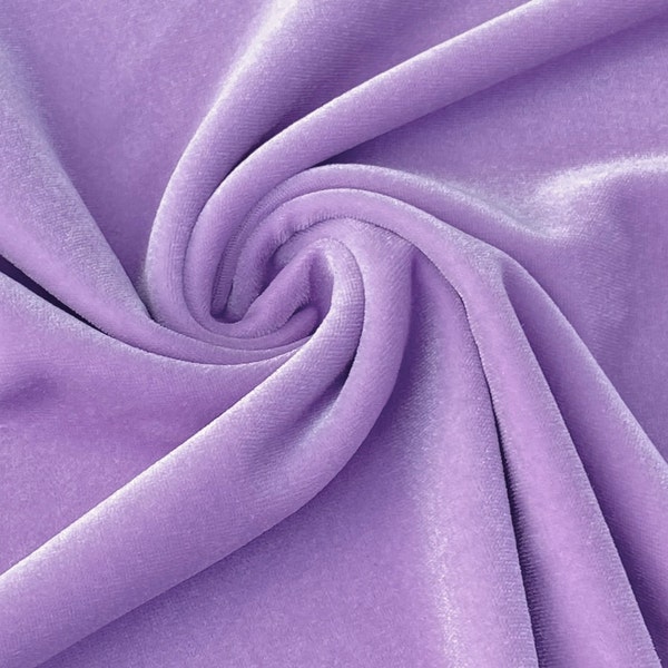 Lilac Stretch Velvet, Lilac Spandex Velvet, Lavender Velvet by yard, Polyester Velvet for scrunchies, bows, dresses Lavender panne velour