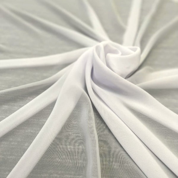 Off White Chiffon Fabric by the yard Sheer Fabric Light Weight Off White Chiffon, Off White Bridal Fabric, Bridal Chiffon, Fabric for Veil