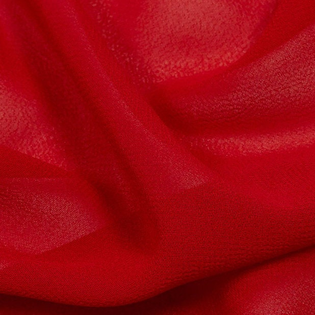 Red Chiffon Fabric by the Yard Sheer Fabric Light Weight - Etsy