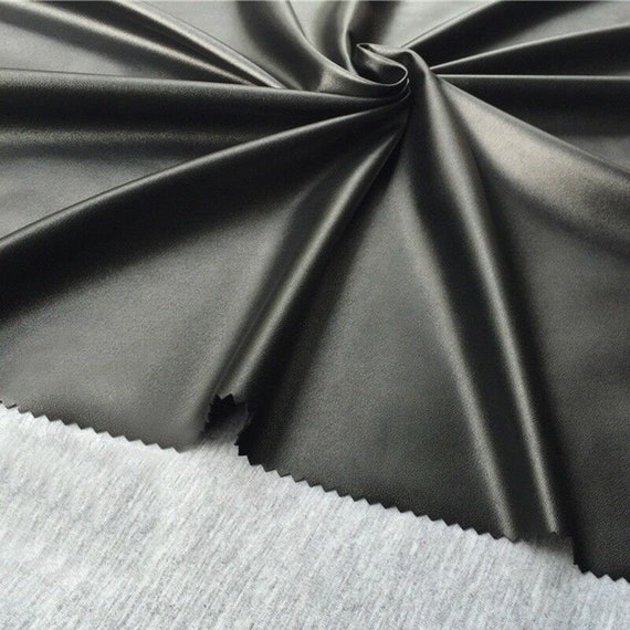 Black Matte Pleather Faux Leather Vinyl Polyester Upholstery Fabric 5860  Wide by the Yard PREMIUM QUALITY 