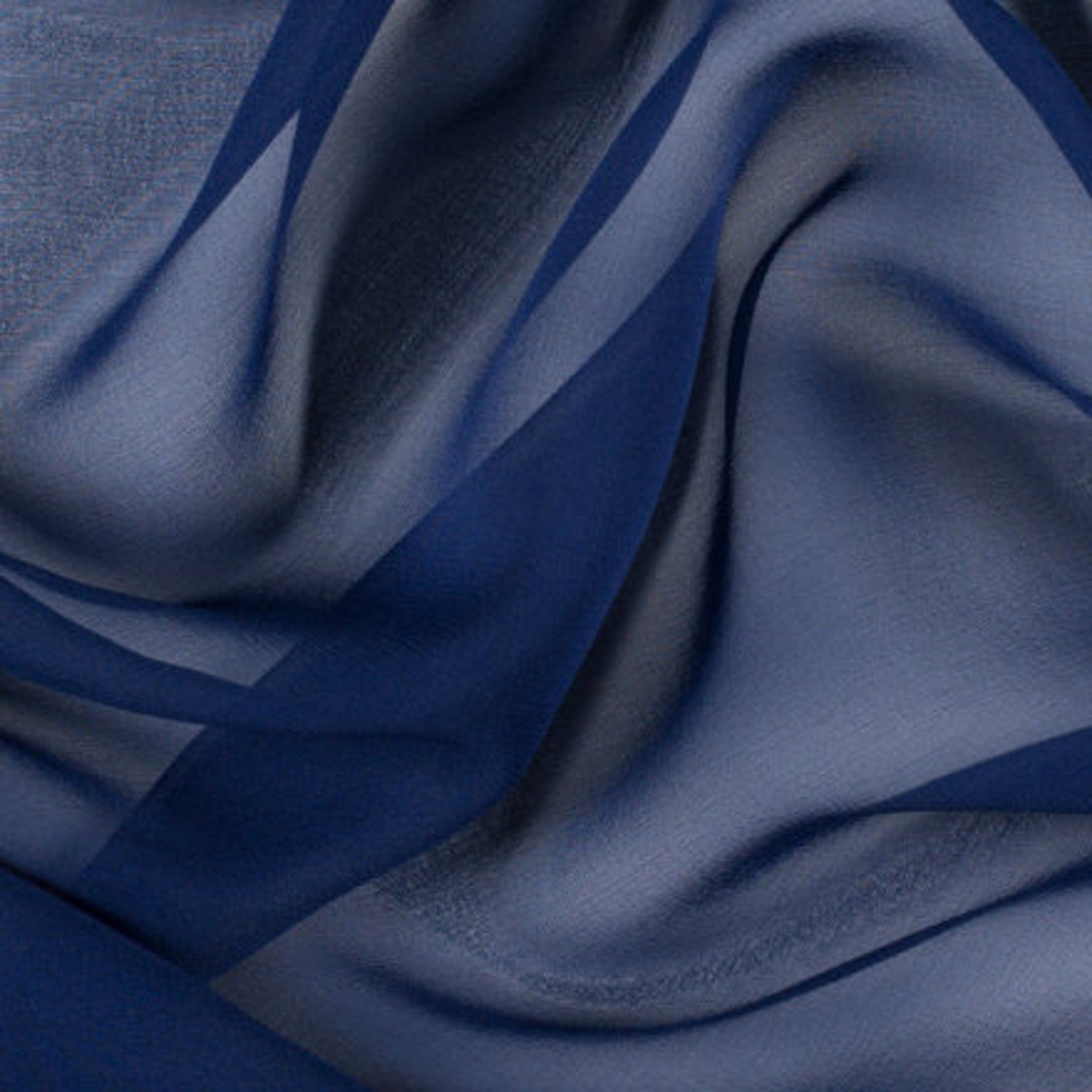 Navy Blue Chiffon Fabric by the Yard Sheer Fabric Light Weight - Etsy