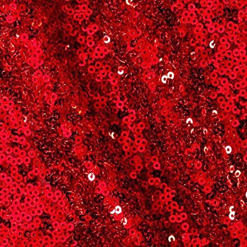 Red Sequin Fabric 58 Wide by the Yard Red 2 Way Stretch Etsy