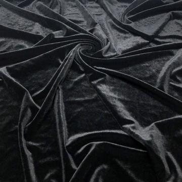 Black Stretchy Velvet Fabric by the Yard, Black Stretch Fabrics