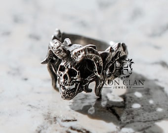 AZAZEL 2 (Handsculpted Ring • Skull Demonology Ring)