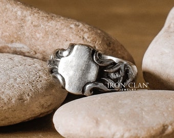 RISING (Handsculpted Signet Ring • Gothic Signet Ring)