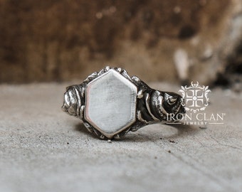 PYXIS (Handsculpted Signet Ring • Gothic Signet Ring)