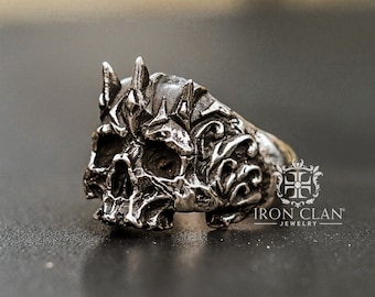 POSEIDON (Handsculpted Skull Ring • Olympus Gods Ring)