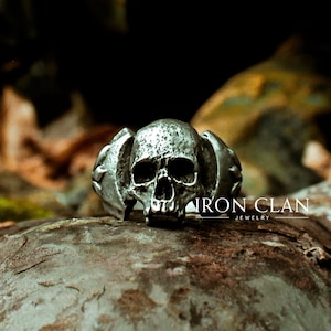 DEVILISH (Handsculpted Ring • 925 Silver & Gold Skull Ring)