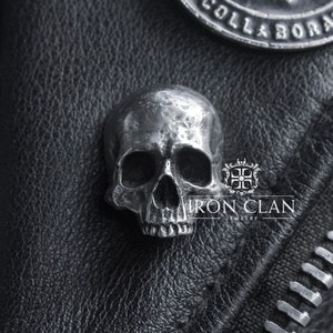 INFINITY JAWLESS (Skull Lapel Pin • Handsculpted 925 Silver & Gold Pin | Cufflinks)