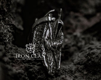 ASTWIHĀD (Handsculpted Skull Ring • Grim Reaper Ring)