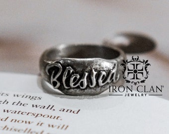 BLESSED (Handsculpted Ring • Lettering Jewelry)