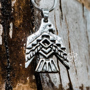 THUNDERBIRD (Handsculpted Native Indian pendant • 925 Silver and Gold Pendant)