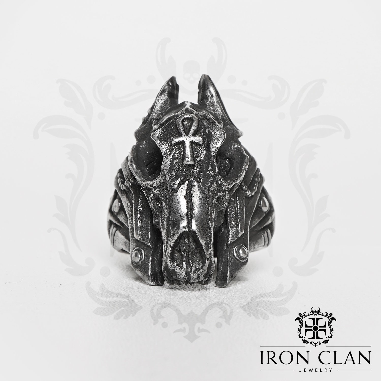 ANUBIS (handsculpted Ring • 925 Silver & Gold Skull Ring) - Etsy