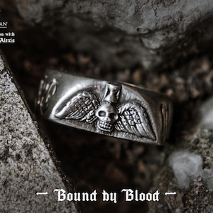 BOUND BY BLOOD (Collaboration Ring with Ben Kobra Alexis • 925 Silver & Gold Skull Ring)