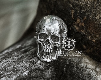 INFINITY FULLHEAD (Skull Lapel Pin • Handsculpted 925 Silver & Gold Pin)