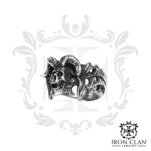 AZAZEL 2 Handsculpted Ring Skull Demonology Ring zdjęcie 3