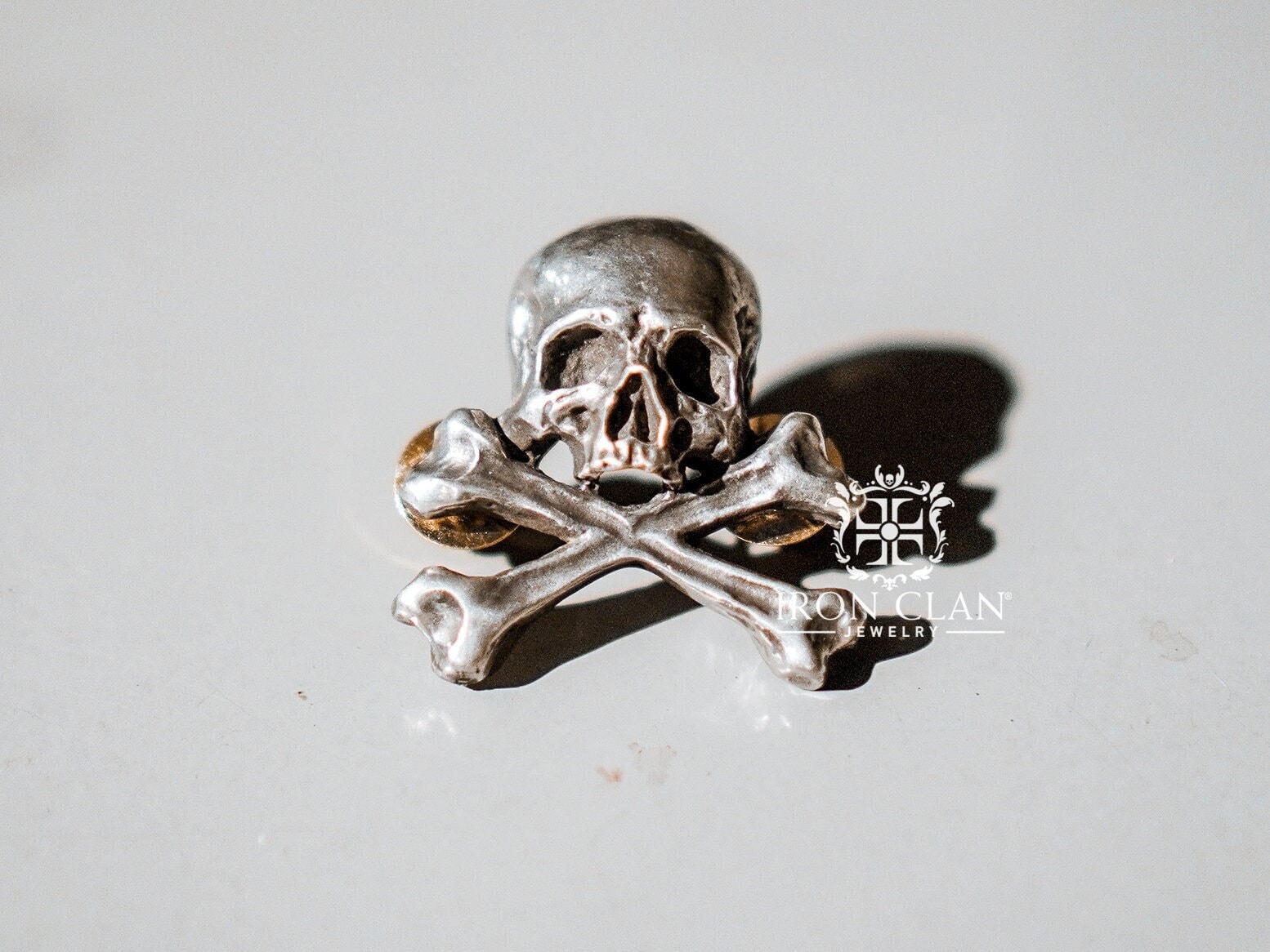 INFINITY CROSSBONES Pin (skull Lapel Pin • Handsculpted 925 Silver