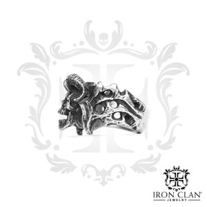 AZAZEL 2 Handsculpted Ring Skull Demonology Ring image 5