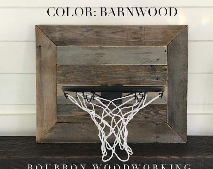 Rustic Reclaimed Wood Backboard With Basketball Hoop for Wall Etsy