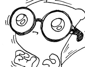 I Don't Want to Adult! Pilz-E The Squirrel Neurotically Yours : One of a Kind Original Artwork by J.i.M.