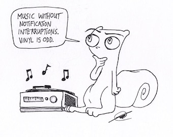 Music Interruptions. Foamy The Squirrel Neurotically Yours : One of a Kind Original Artwork by J.i.M.
