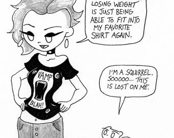 Favorite Shirt Germaine & Foamy The Squirrel Neurotically Yours : One of a Kind Original Artwork by J.i.M.