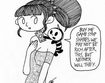 Gamestop Shares Pauline and Pum'Kin Guy : One of a Kind Original Artwork by J.i.M.