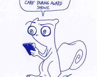 Celebrities. Foamy The Squirrel : One of a Kind Original Blue Ink Comic Strip Artwork by J.i.M.