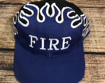 Vintage Fire Velcroback Hat flame cap