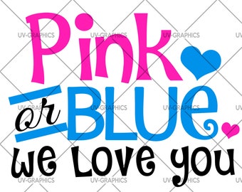 Pink Or Blue Svg Etsy