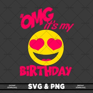 Emoji Birthday Theme (SVG)  Emoji svg Tshirt Design [Instant Download]